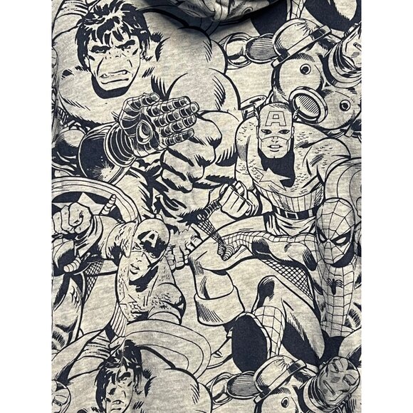 Marvel Comics Themed  Sweatshirt Hoodie Youth Large Gray & Navy TV Super Hero - Picture 13 of 16